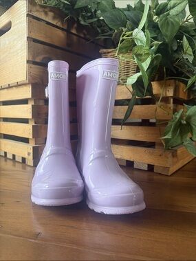 AMOJI Kids' Lavender Rain Boots - Waterproof Puddle Boots
